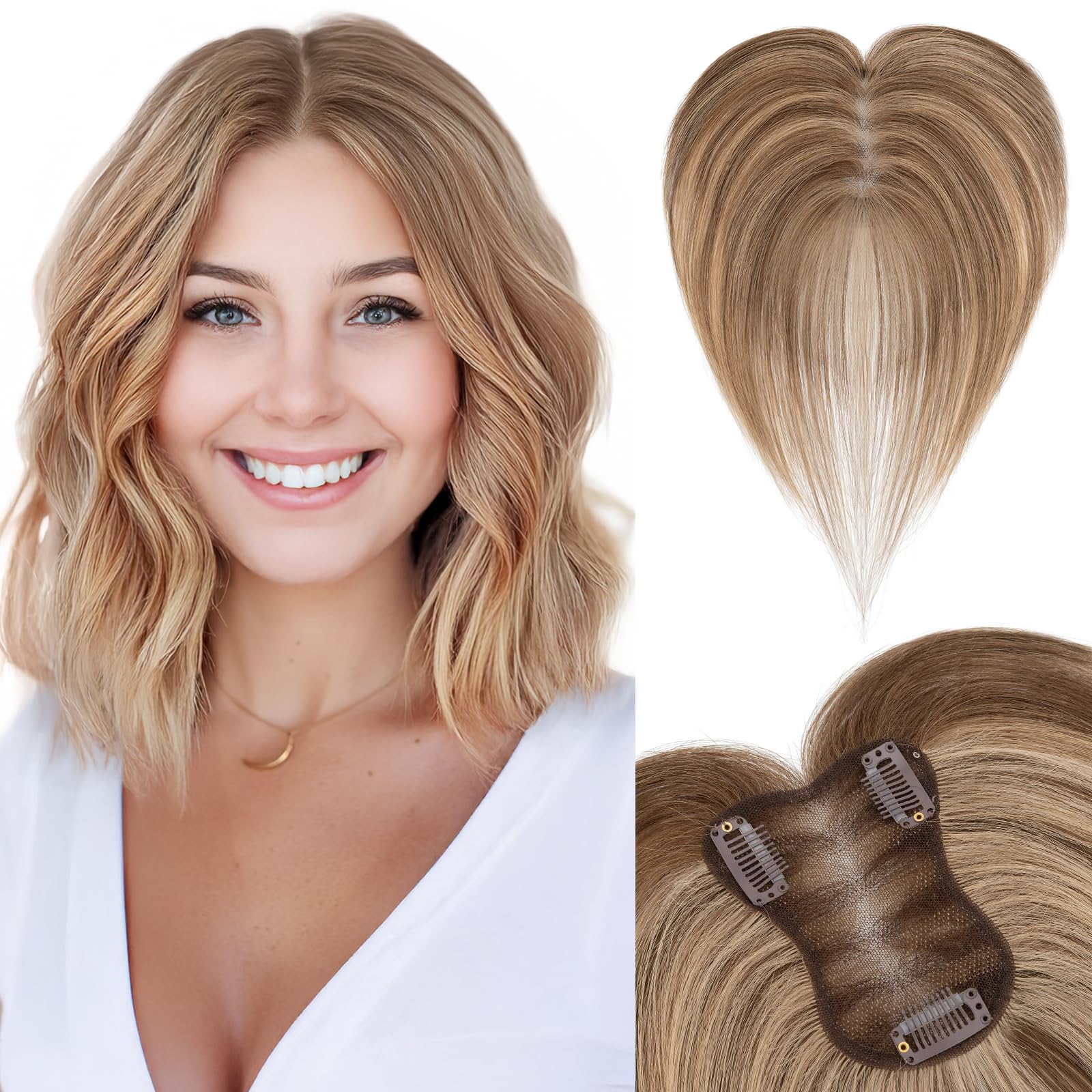 SEGOHAIR Hair Toppers for Women Human Hair Double-Layer Hand-Stitched 360°3D Coverage Lightweight