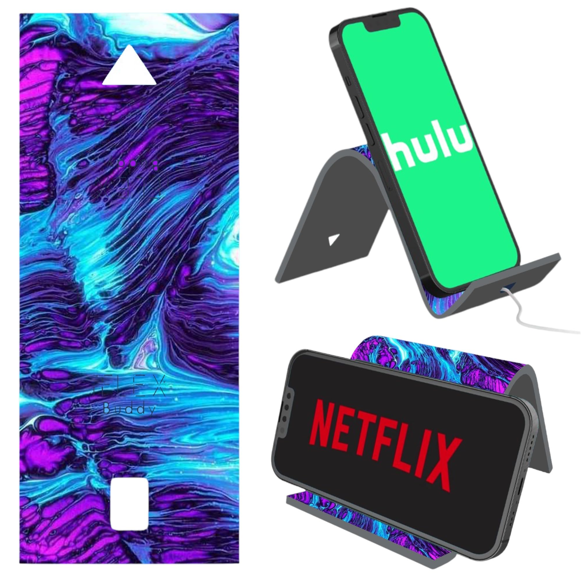 iFLEXBuddy Cell Phone and Tablet Stand Companion - Ideal for Air Travel, Work, and Home Use - Flexible Holder for All Mobile Devices - The Ultimate iPhone Cell Phone Stand Solution