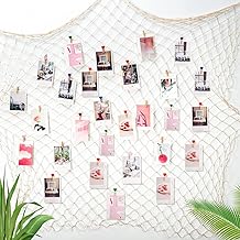 XREE 200 x 100cm Filet de Peche Décoratif, Filet de Peche Mer Filet de Pêche Décoratif DIY avec 40 Clips 20 Clous Sans Trace pour Anniversaire Fête Demande en Mariage