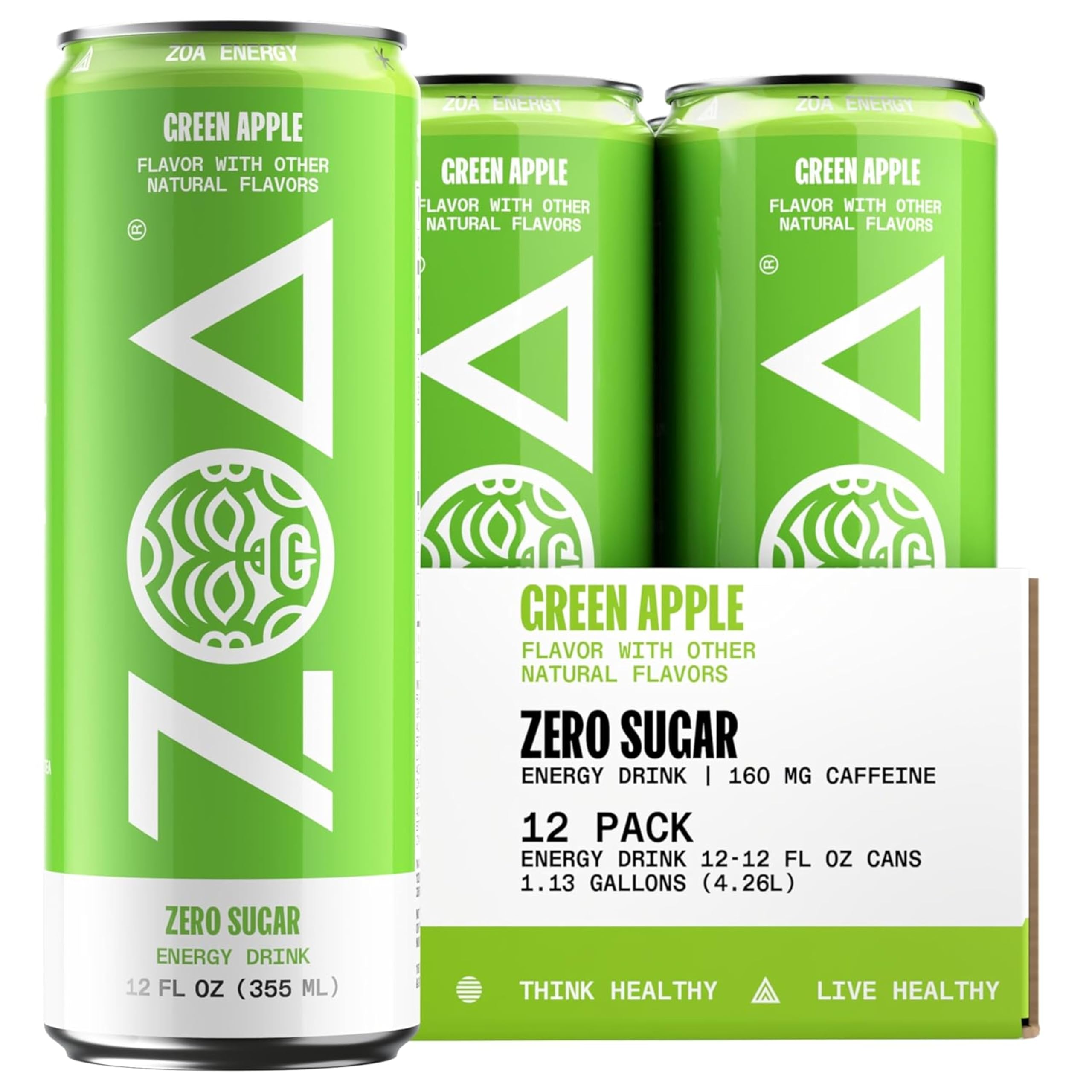 ZOA 　　　　　　　　　　　　　　　　　Z.O.A Amazon.com : ZOA Zero Sugar Energy Drink, Green Apple, 12 Pack, 12