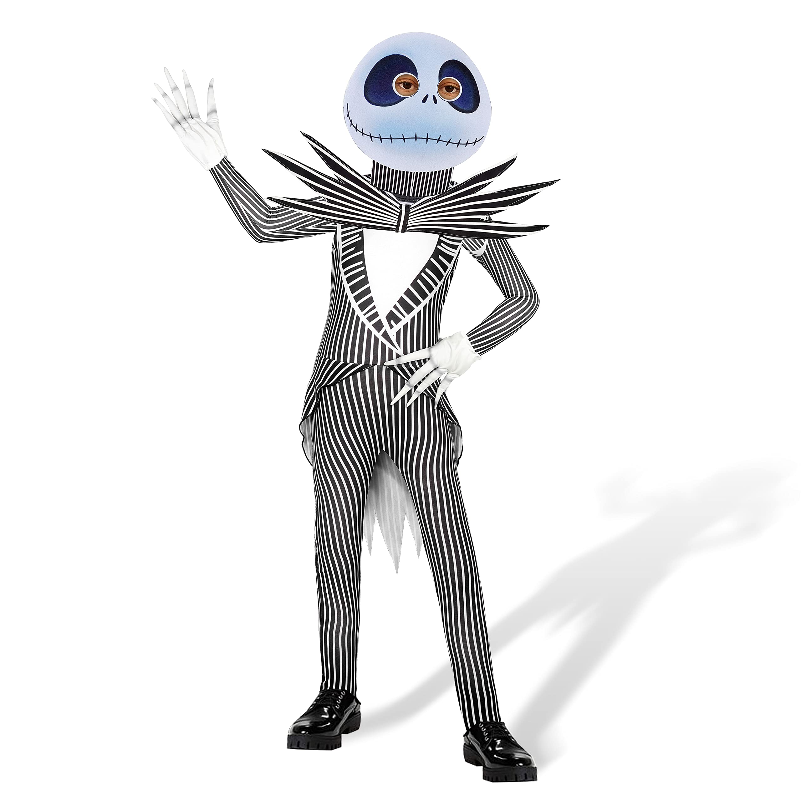 Jack Skellington Costume Nightmare Before Christmas Costumes Kid Halloween Cosplay Outfit with Gloves 3-12 Years
