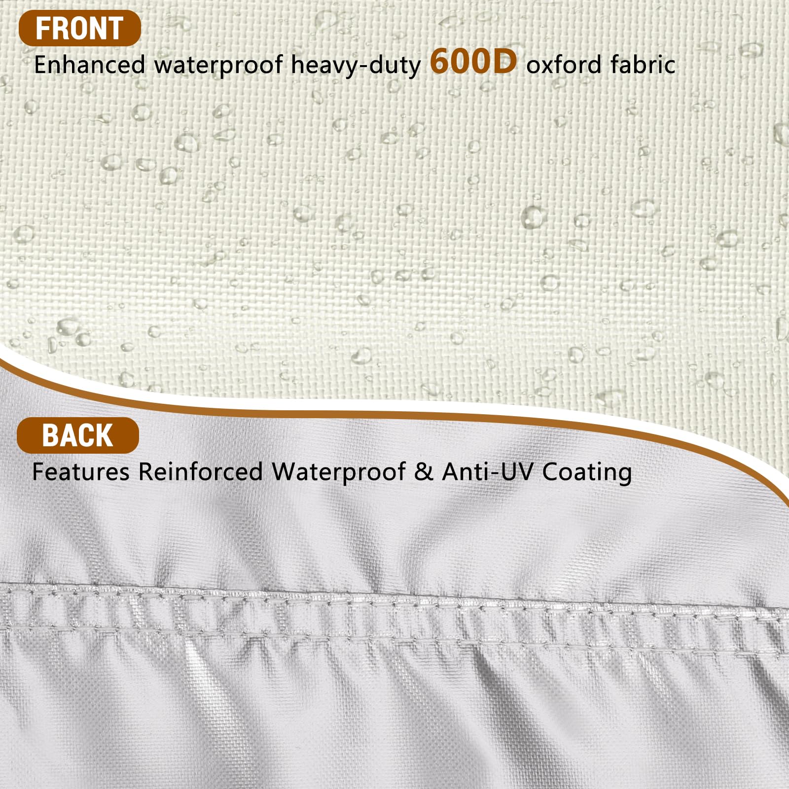 Parasol Cover Waterproof,Fit 2.5 to 4m Garden Umbrella Cover, 600D Oxford Patio Parasol Covers with Zip - Image 3