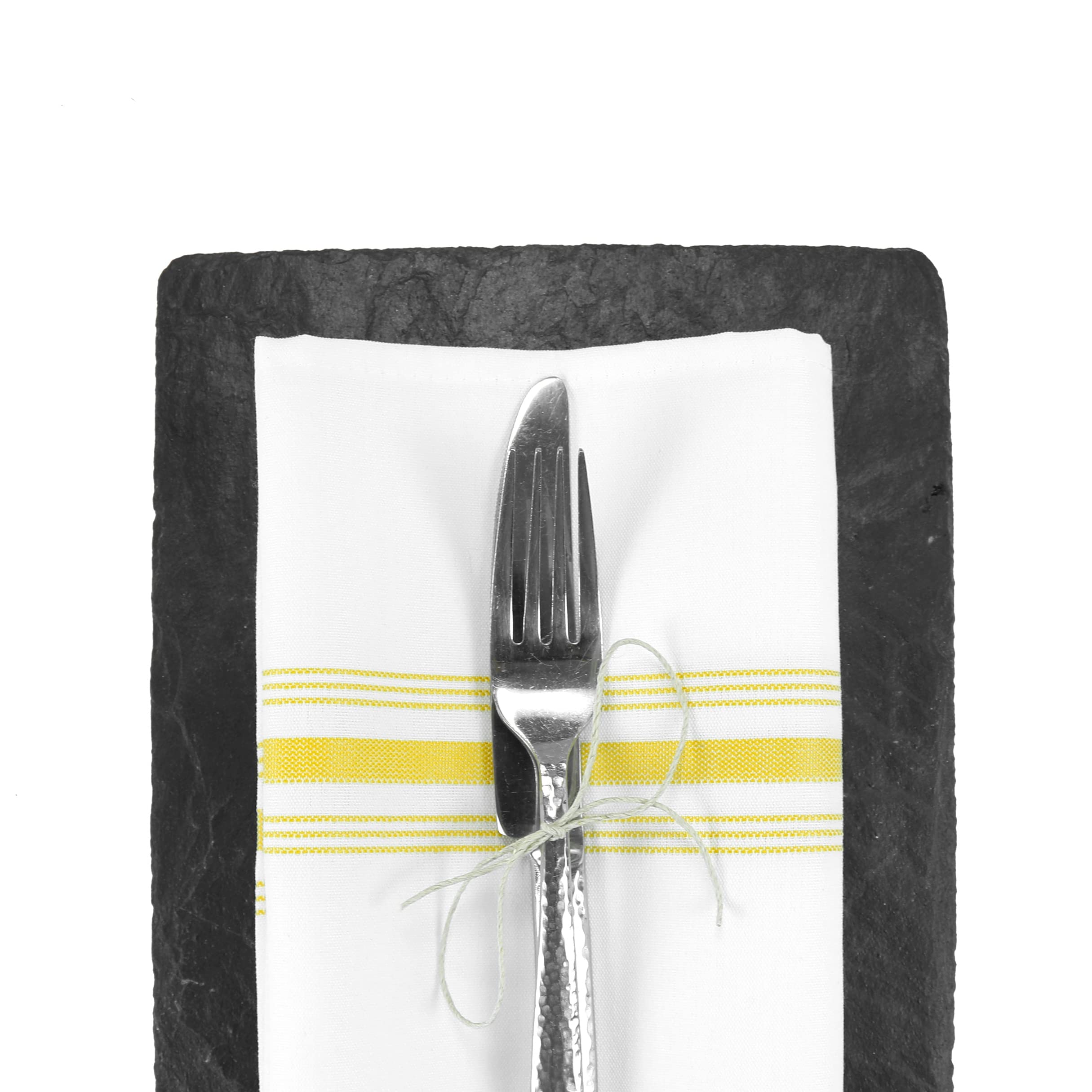 Arkwright Bistro Dinner Cloth Napkins - (Pack of 12) Absorbent, Soft, and Washable Professional Restaurant Quality Table Linen with French Stripes, 18 x 22 in, Gold