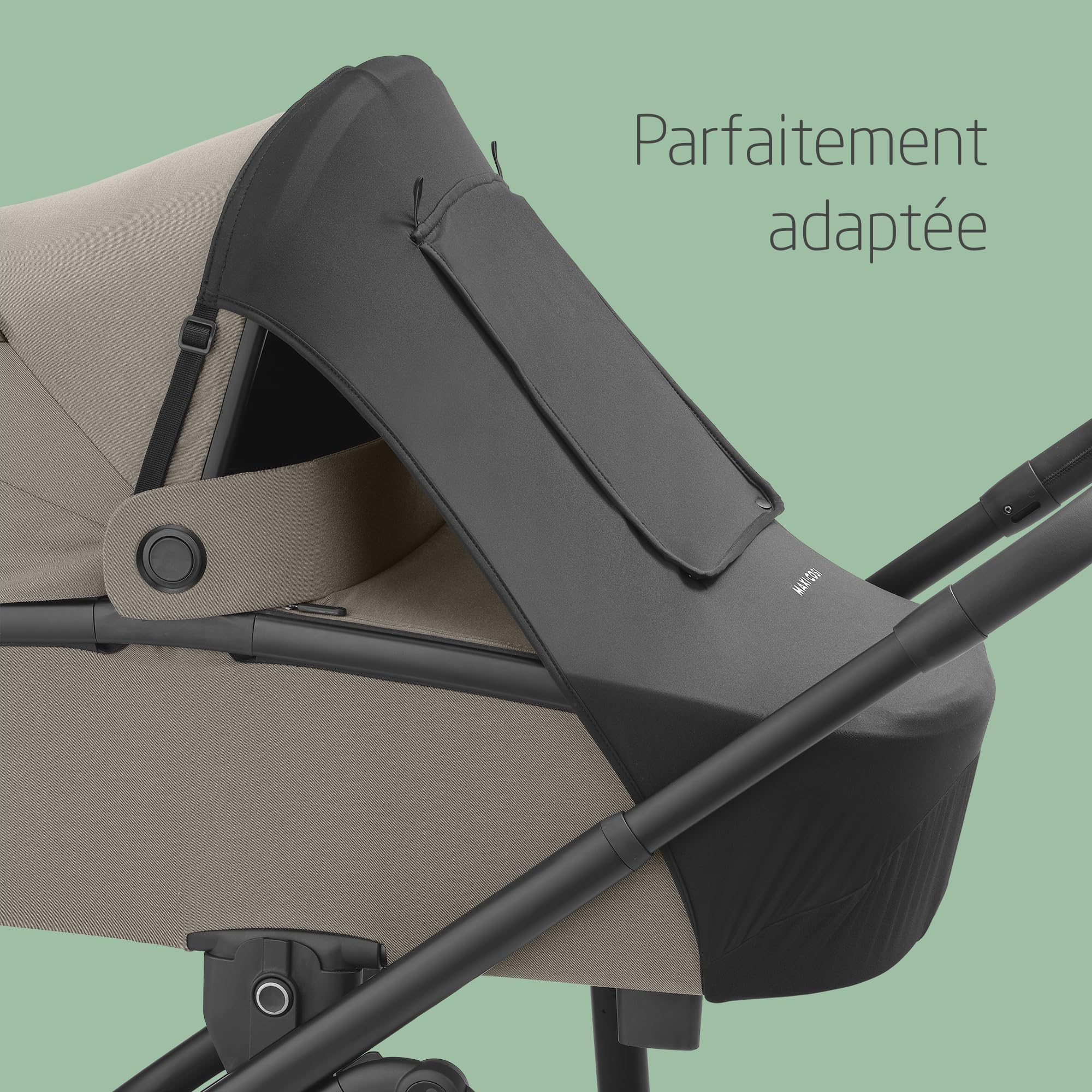 Maxi-Cosi Sun Shade, Compatible Carrycots, Pushchairs, Maxi-Cosi Car Seats, UPF 50+ Protection, Hide and Seek Window, Baby Sun Protection, Multiple Modes of Use, Black Baby Products