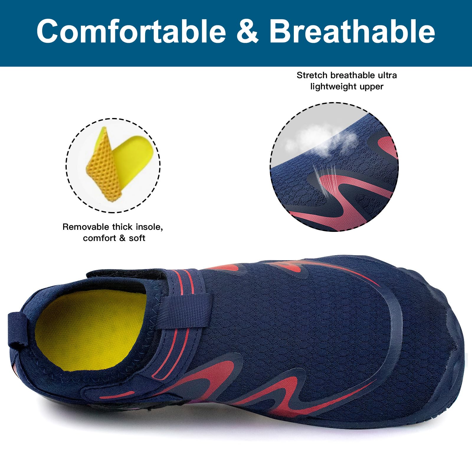 Zapatos Acuáticos para Mujeres, Zapatos de Surf de Playa Descalzos, Calcetines de Yoga de Secado Rápido