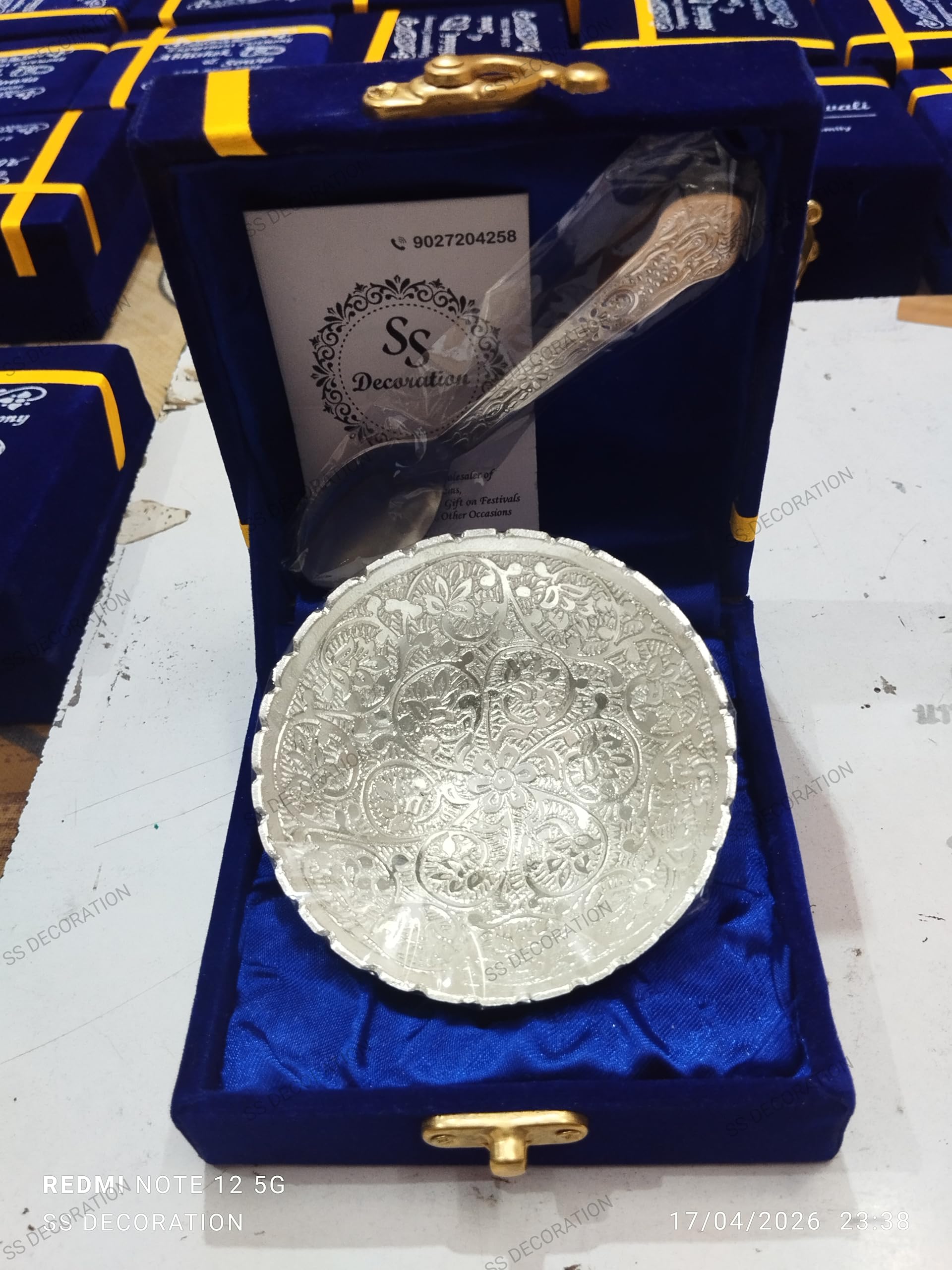 SS DECORATION Best Return Gift in Budget Price German Silver Bowl with Spoon Pack Used for Wedding Diwali Birthday Anniversary Gifting Dry Fruit, Sweets and Home Decor-picture-22