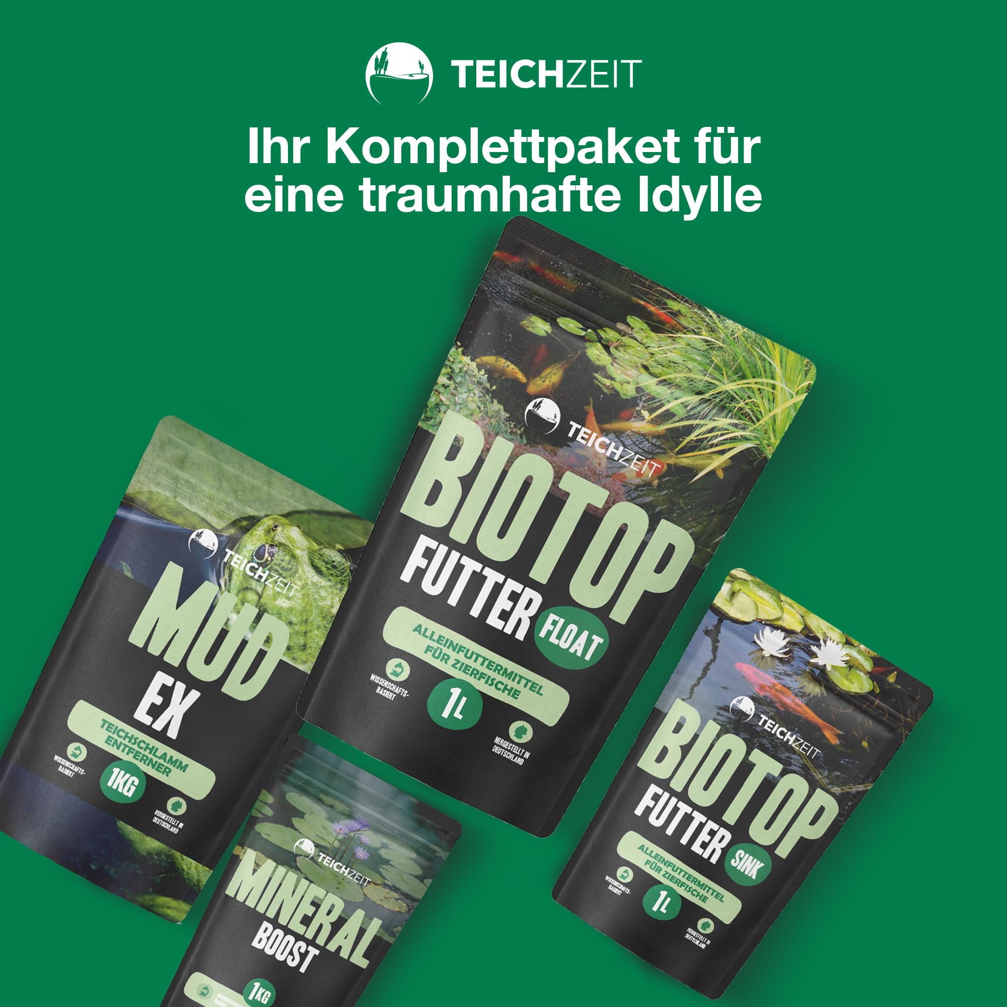 Teichzeit Biotop Futter Float | Fischfutter für Teichfische | Schwimmendes Teichfutter | Futter für Gartenteich Fische | 6kg