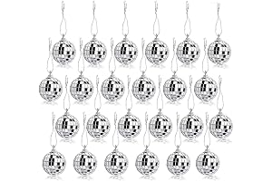 24 Pcs Silver Disco Mirror Ball Party Decorations(4CM)