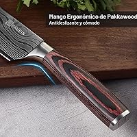 Vista 4 de PAUDIN Cuchillo de chef, cuchillo de cocina afilado de acero inoxidable de alto carbono de 8 pulgadas con mango ergonómico, caja de regalo