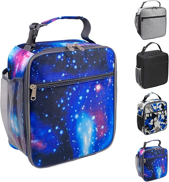 Insulated Lunch Bag Women Men,Leakproof Portable Lunch Box for Kids Teen Boys Girls for Office School Camping Hiking Outdoor Beach Picnic-Galaxy
