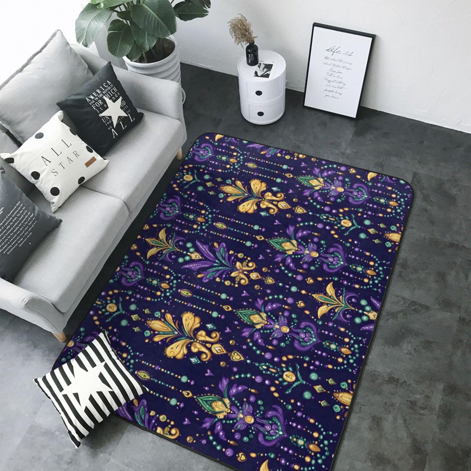 Tapis de salon Mardi Gras 203x147 cm idéal pour animer une chambre d'enfant