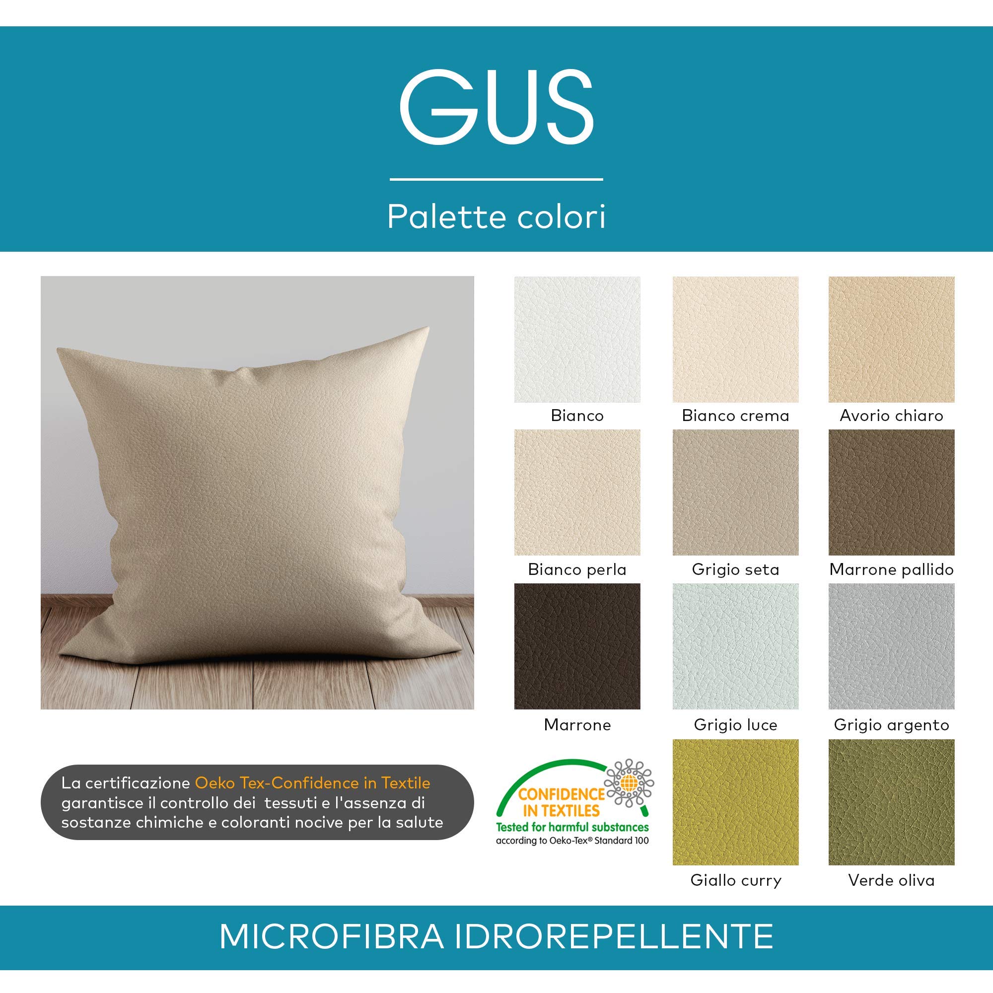 Deshome GUS - Tessuto al Metro Idrorepellente effetto Pelle per divani, cuscini, complementi d'arredo (Rosso corallo, 10 metri)