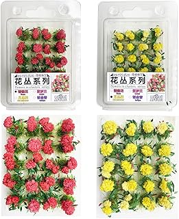 Cayway 2 Color Flower Vegetation Groups Flower Cluster Model Grass Tufts Set Miniature Static Scenery Model for DIY Architecture Building Garden Scenery Landscape