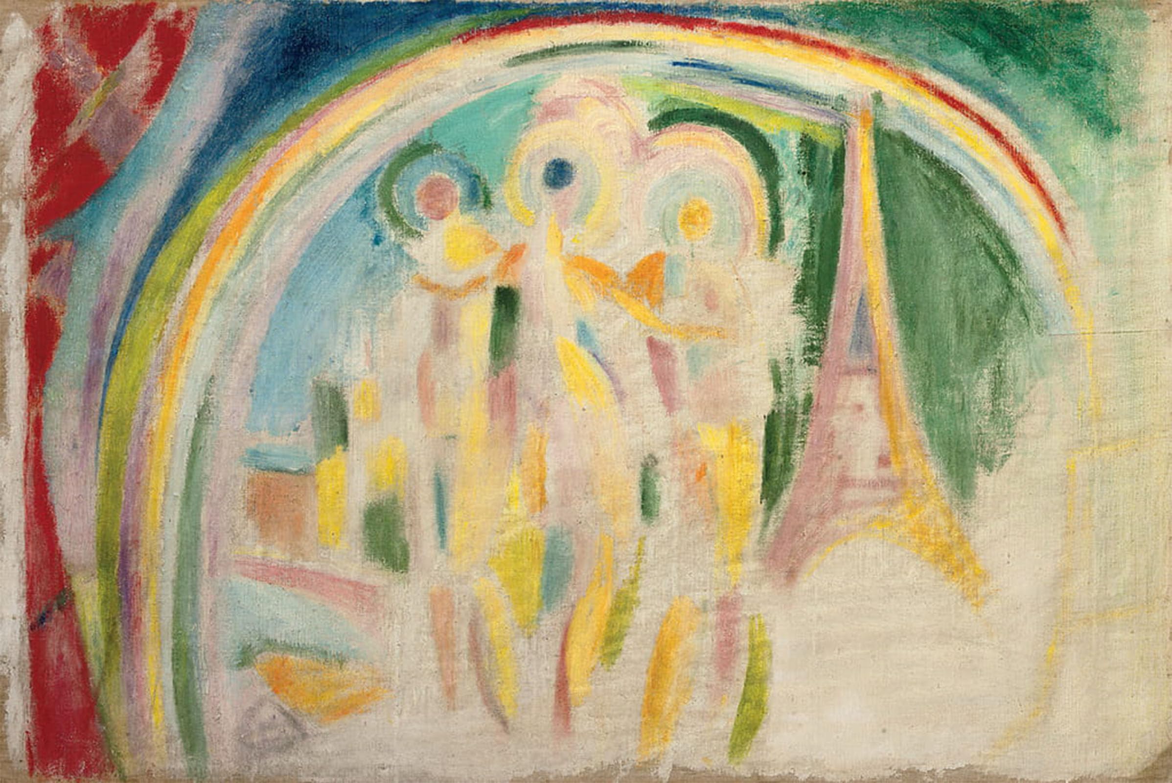 SERENDIPITP Aesthetic Poster Photo Wall Print Retro Picture the Three Graces Study for the City of Paris by Robert Delaunay Modern Wall Artwork for Home Decor 60x90cm