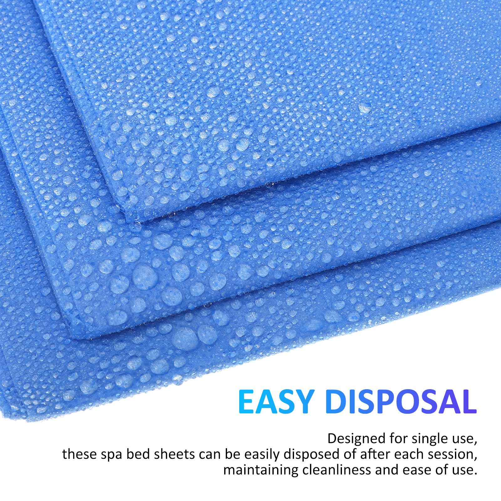 TEHAUX 100 Unidades Sábanas Desechables para Masajes de 80x180cm en Color Azul, No Tejidas, Suaves y Amigables Piel, Ideales para SPA y Salón, Paquete