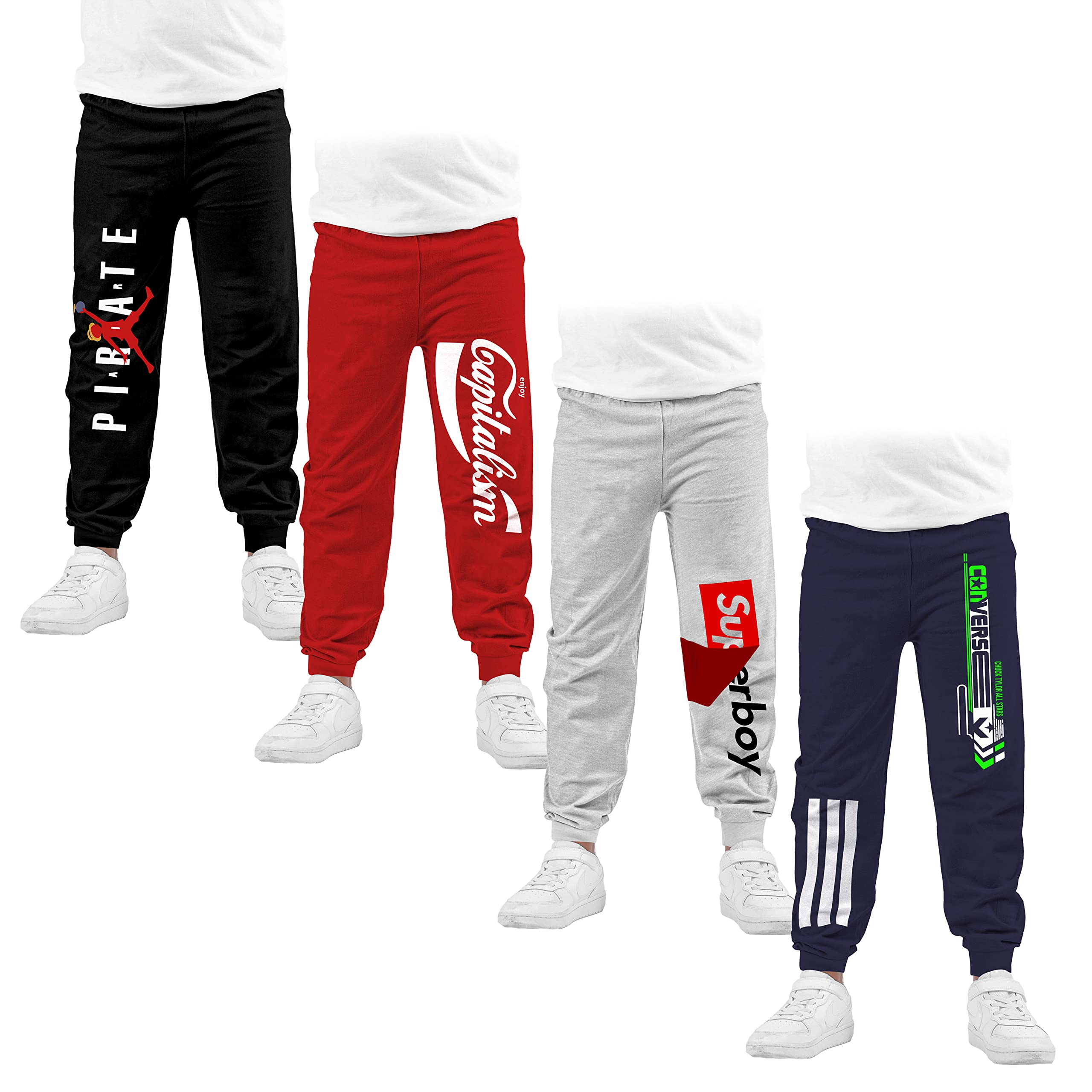 KYDA Kids Pantaloni sportivi stampati in cotone per bambini