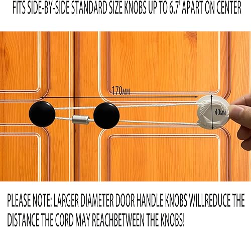 Miniatura 3 de Cerraduras de seguridad para niños (paquete de 5) Pestillos a prueba de bebés para cocina, baño, sin taladros, fácil de instalar, diseño ajustable