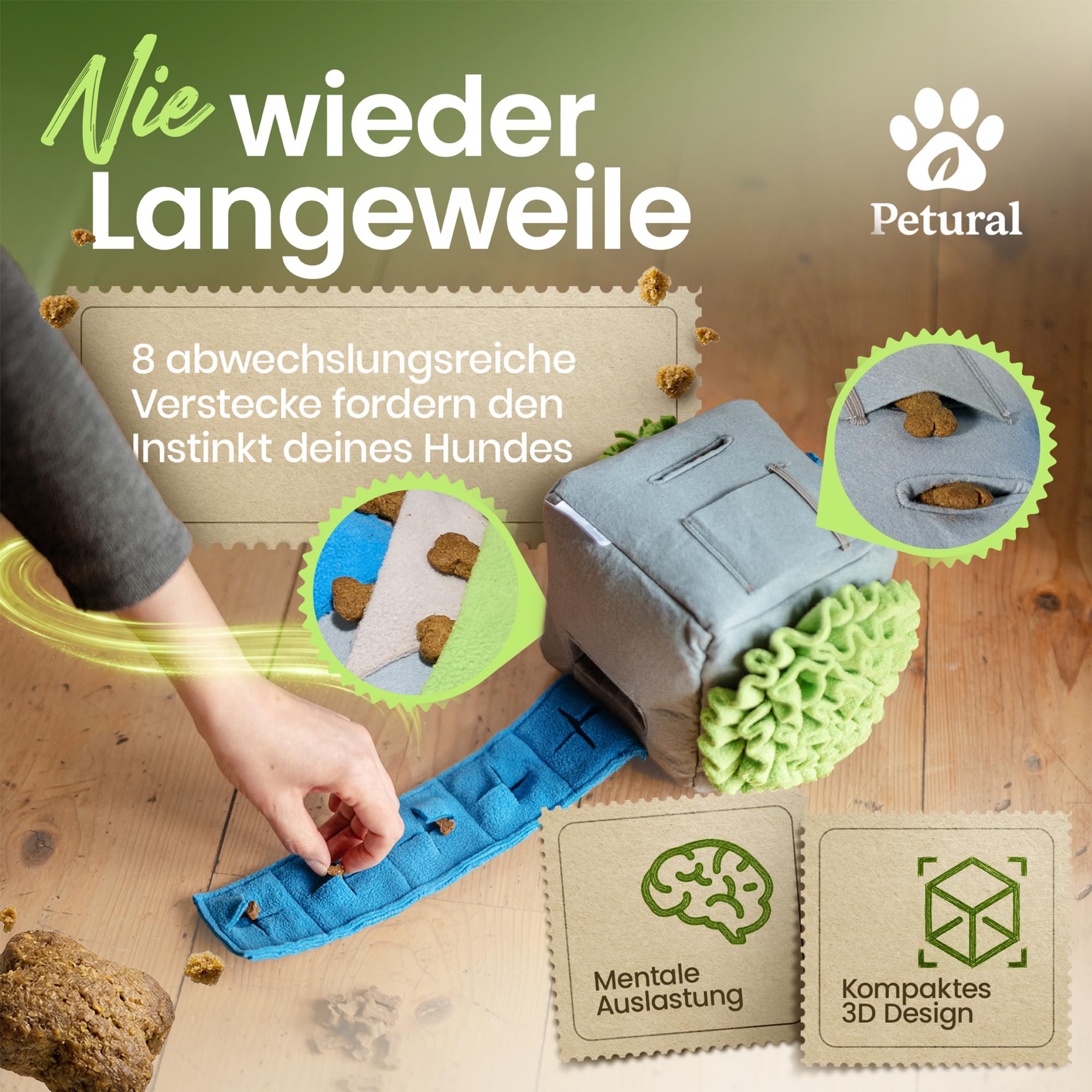 Sniffix - Der 8-in-1 Schnüffelwürfel | Intelligenzspielzeug für Hunde | interaktives Hundespielzeug | Hundespielzeug Intelligenz | Schnüffelball Hund | Hunde intelligenzspielzeug