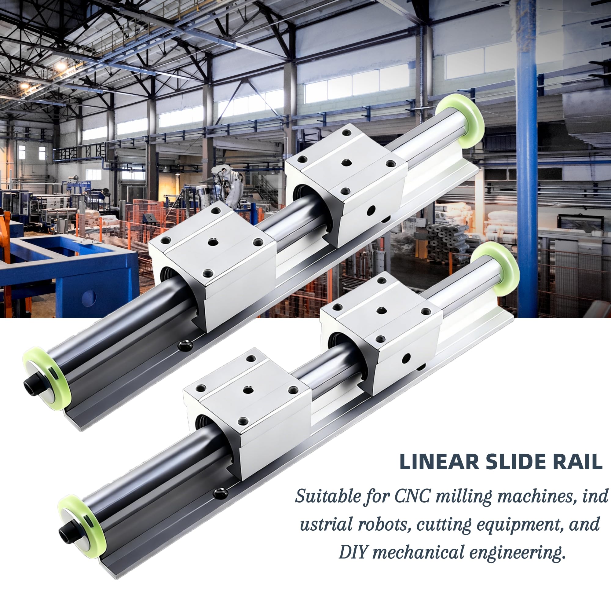 SBR20-1000 Linearschiene Führungsschiene Set mit Dichtringe, 2 Stück SBR20 Linearführung 1000 mm, 4 Stück SBR20UU Lagerblöcke, Linearführungsschienen für CNC, Fräse