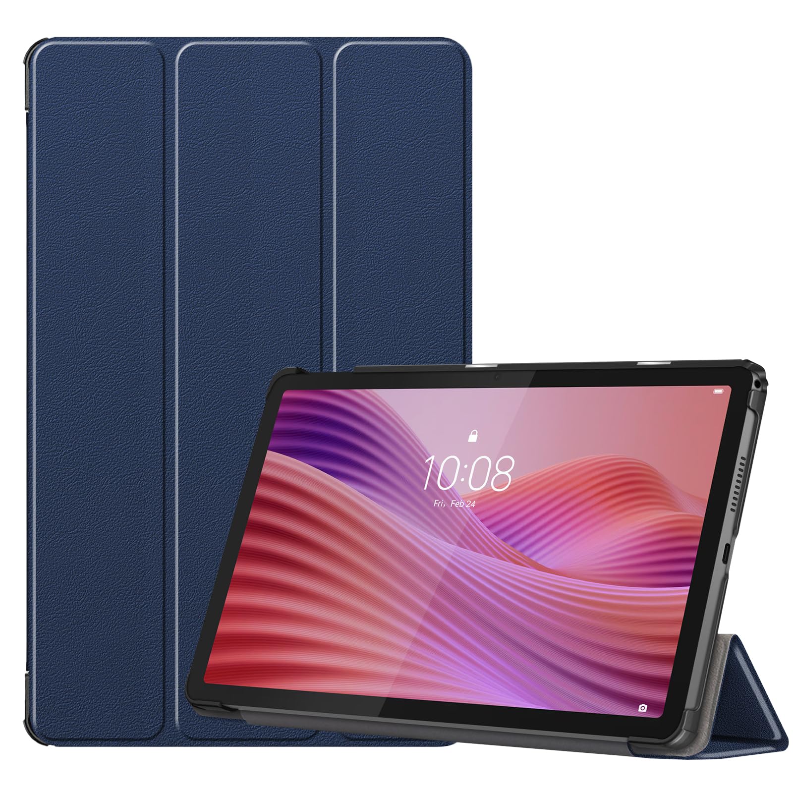 YRH für Lenovo Tab Hülle 10.1 Zoll 2025, [Auto Wake/Sleep] Ultra dünn Leather Stand Case Cover for Tabletten Lenovo Tab [TB311XU /TB311FU] (Navy blau)