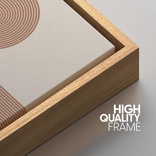 Miniatura 4 de IDEA4WALL Lienzo enmarcado para pared, diseño retro de ondas de mediados de siglo, ilustraciones de formas abstractas, minimalismo, decorativo