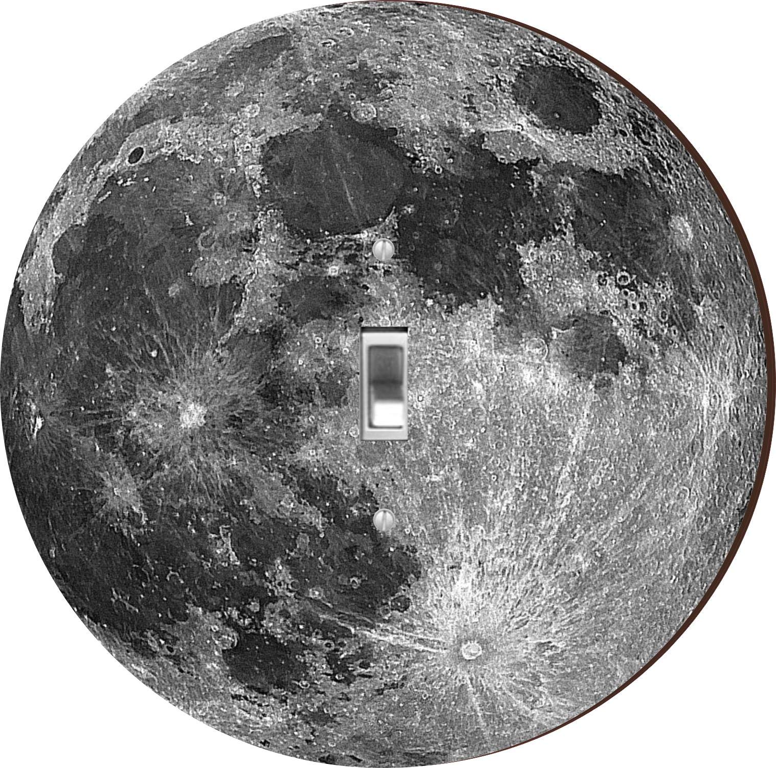 Moon Design - Round Light Switch Plate Cover - Single Toggle