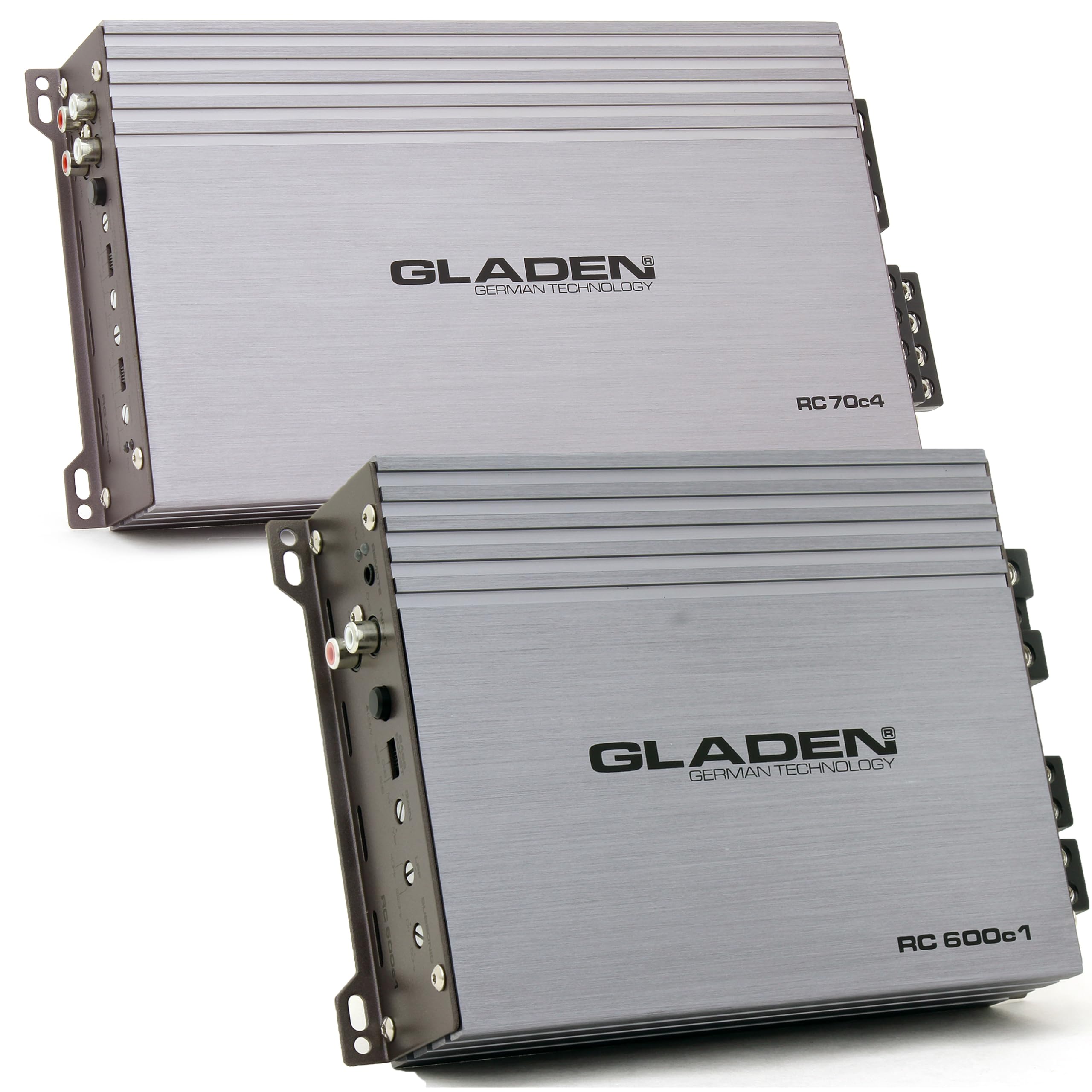 pkg Gladen RC70c4 4-Channel 4 x 105W Amplifier + RC600c1 Monoblock 600W Amplifier