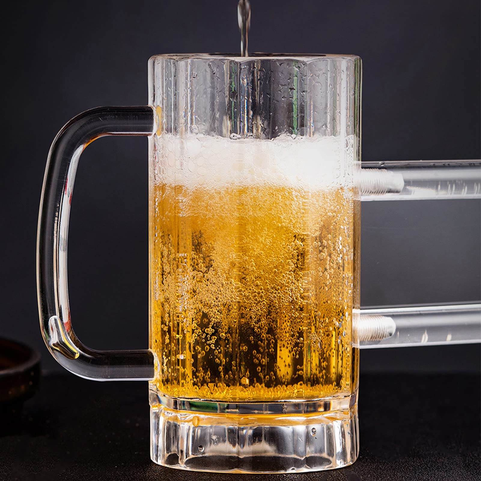 Amazon.co.jp: ハンドル付きビールジョッキ アクリル スタイングラス