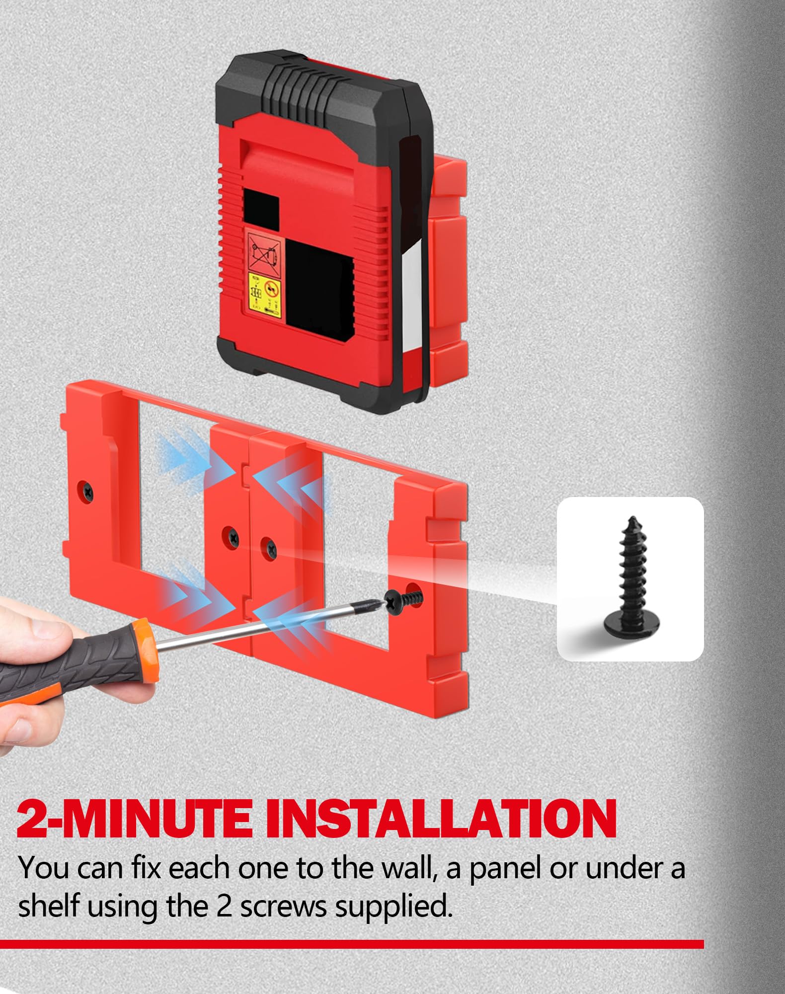 6er Set Akku-Wandhalterung Für Einhell Power X-Change 18V – Kompakte Dockhalterung Aus ABS, Flexibel Montierbar, Inkl. Schrauben