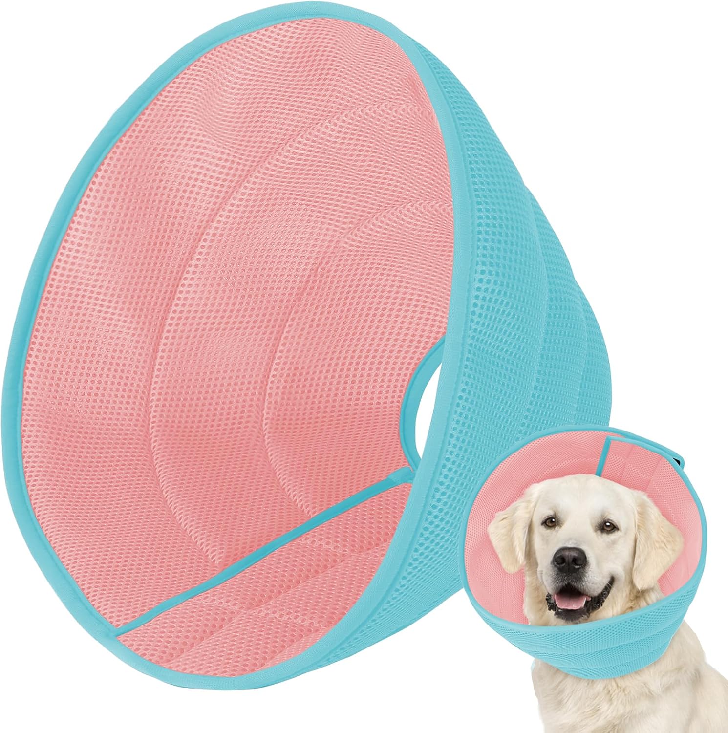 Product image of Dog Cone Soft Recovery Collars & Cones After Surgery for Medium Large Dogs, Comfy Ecollars to Stop Licking, Adjustable, Dog Ecollars for Recovery Fabric: Soft Comfort, Ecollars of Shame Alternatives