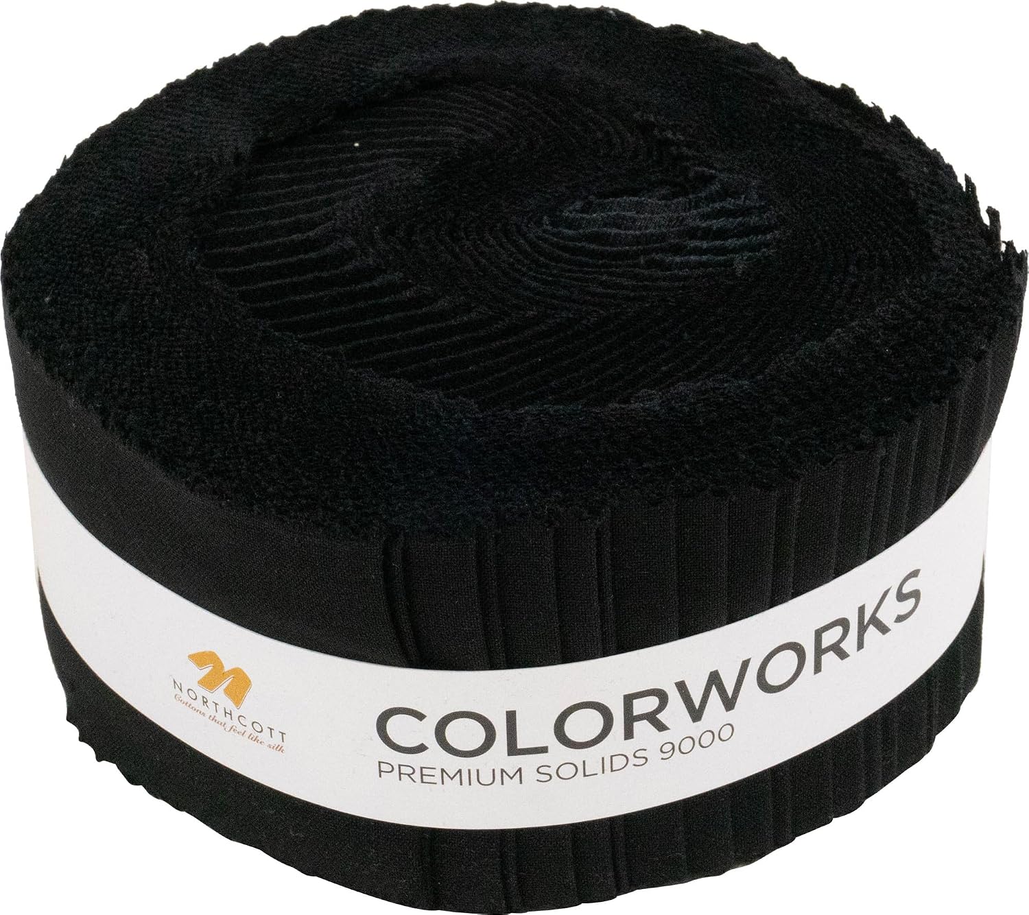 Colorworks Premium Solids Black Strips 40 2.5-inch Strips Jelly Roll Northcott