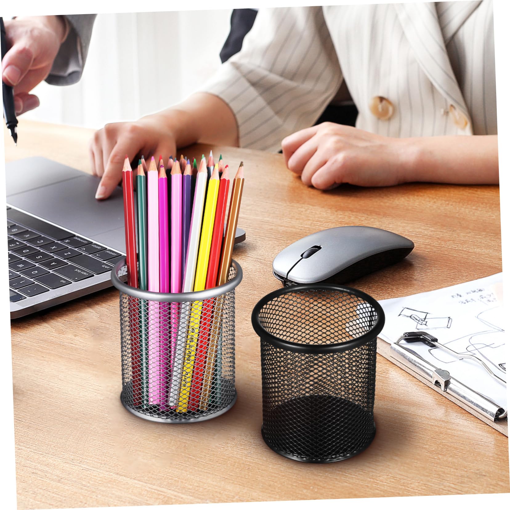 Operitacx 10 Cubos De Escritorio Con Soporte Para Para Organizar La Taza De Lápices Organizador De Cubo De Papelería Soporte De Almacenamiento De Papelería