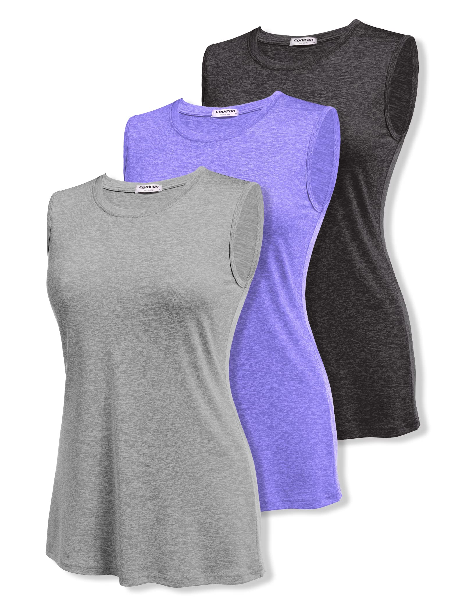 COOrun Women's Sleeveless Athletic Shirts Lightweight Sports Shirt Quick Dry Yoga Tank Tops Muscle Tank