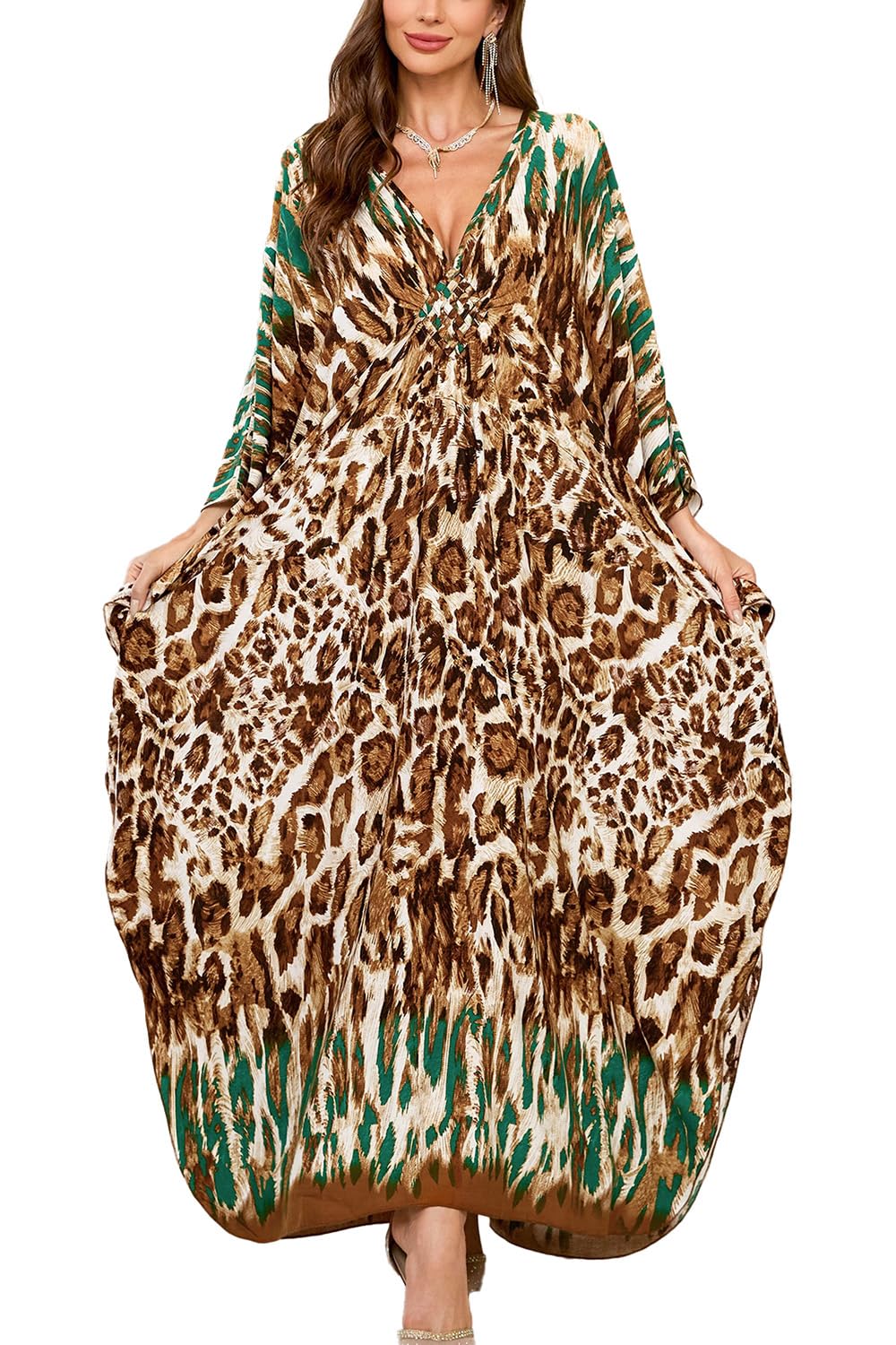 Damski długi kardigan w stylu boho, kostium kąpielowy, narzuta, plus size