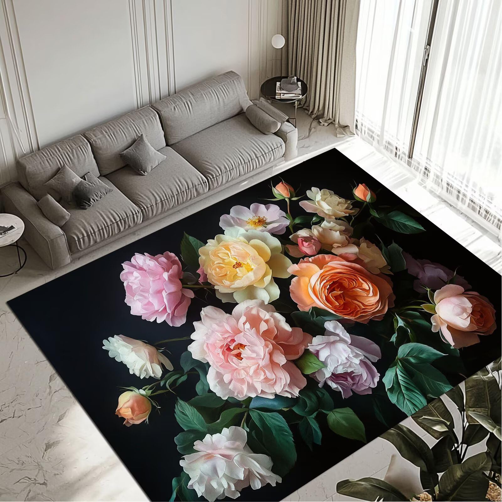 Tapis Peony lavable résistant aux taches pour entrées et couloirs