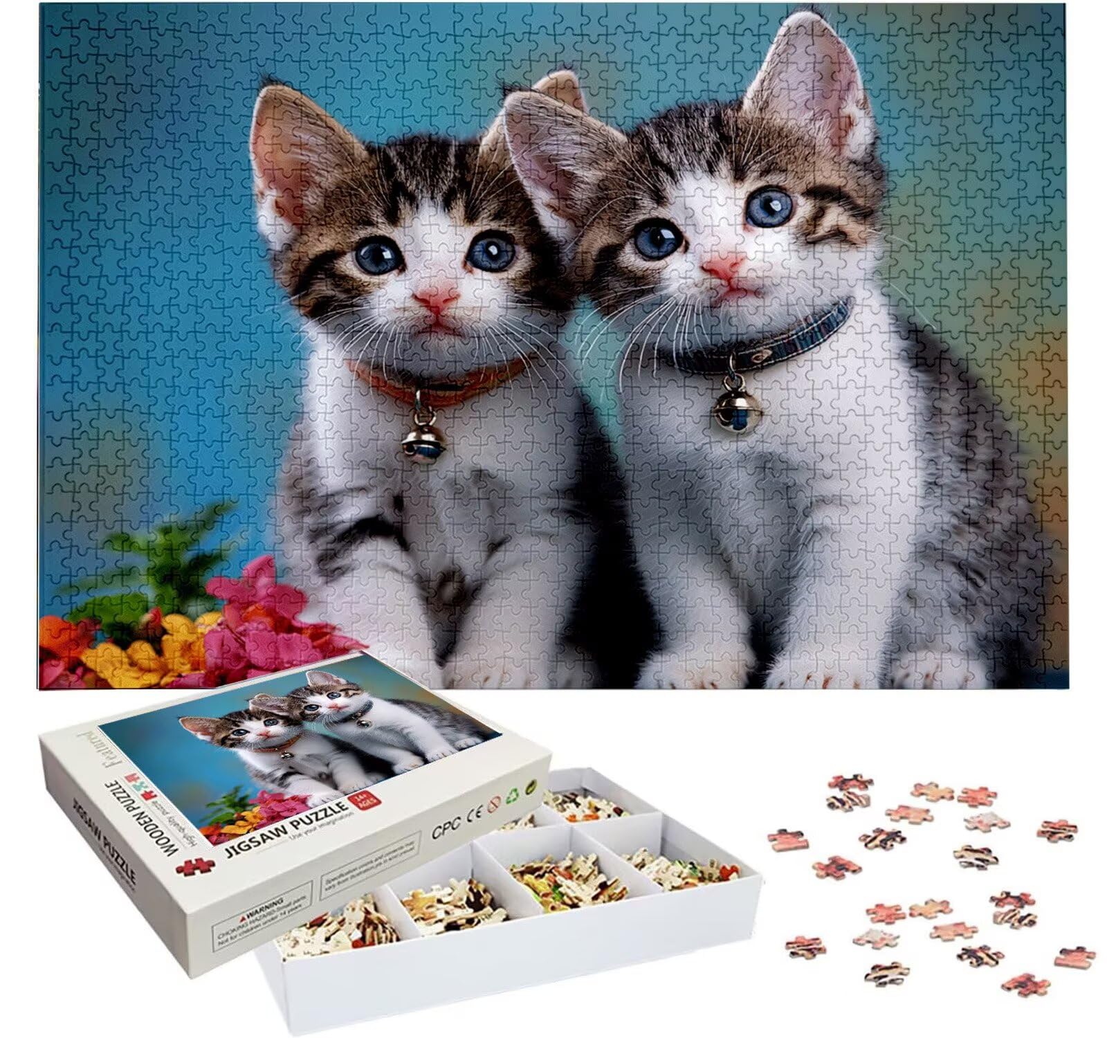 Puzzle Personalizado con Foto, Personalizada Rompecabezas Personalizado Diseña tu Logo Foto o Texto, Personalizado Navidad Halloween San Valentín Parejas Niños Familia Amigos h-4029