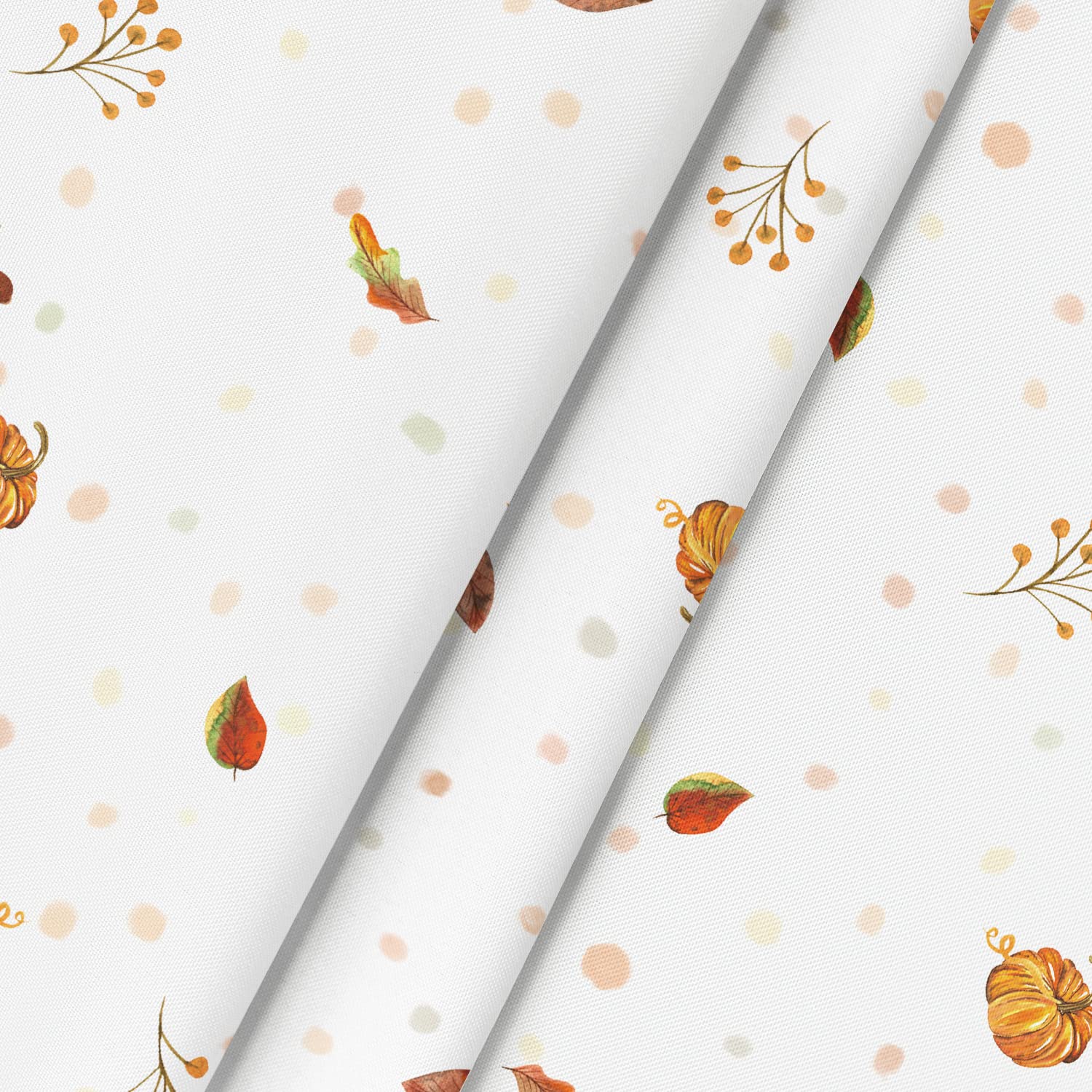 AGAYNA Petite Nappe Ronde D'automne De 152,4 Cm, Citrouilles Blanches