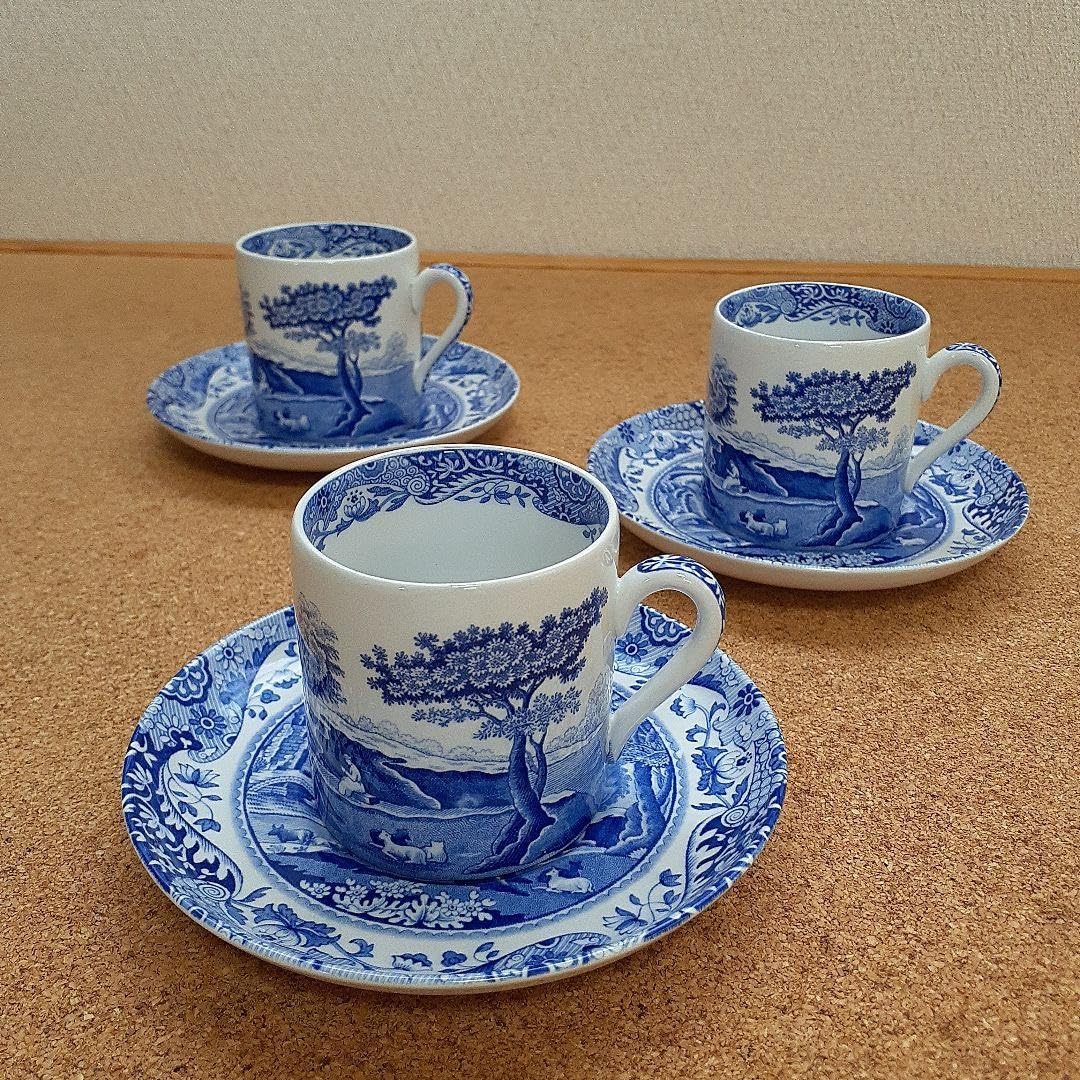Amazon | スポードSpode ブルーイタリアン デミタスカップソーサー 3客 