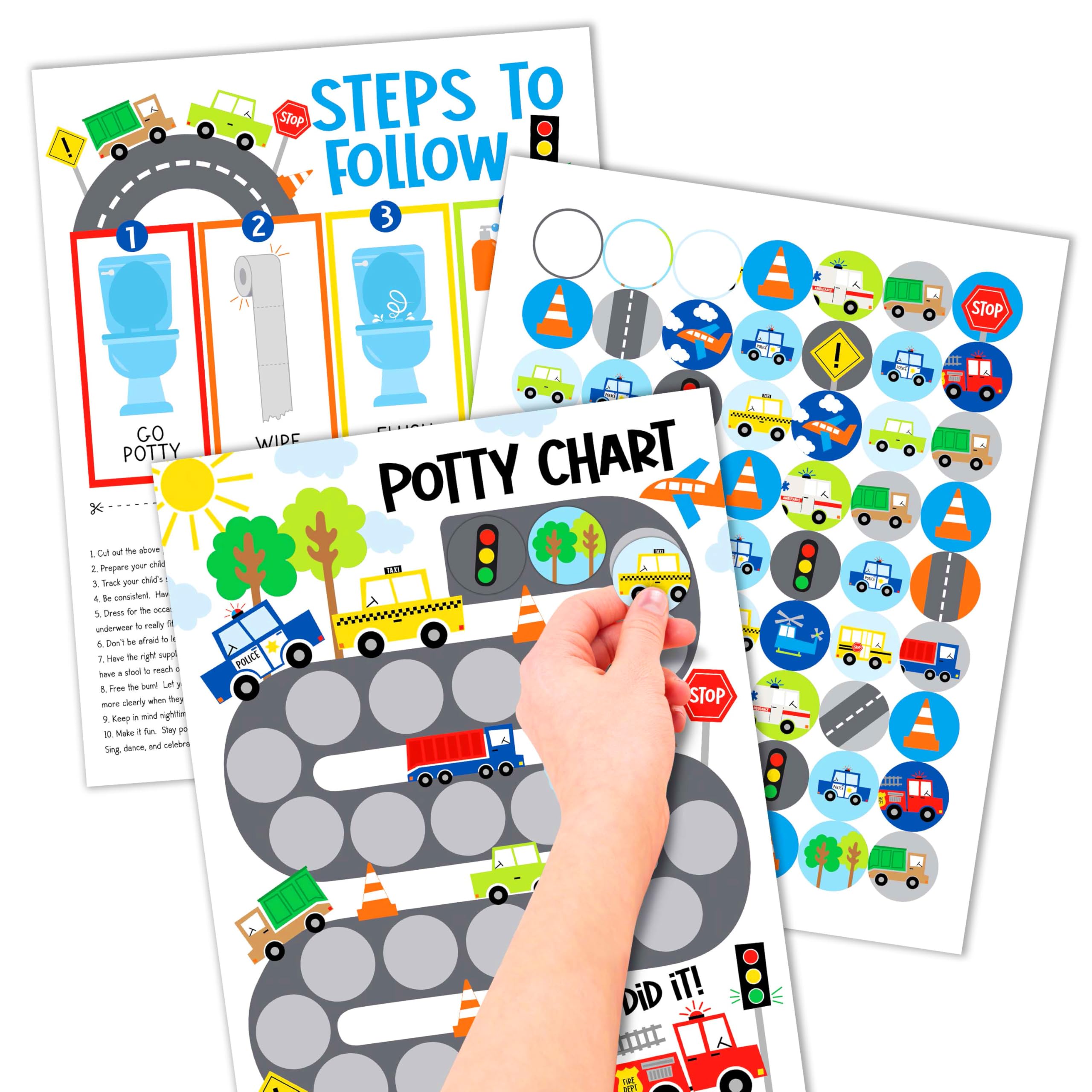 10 Potty Training Chart for Toddler Boys Sticker Reward Chart for Kids