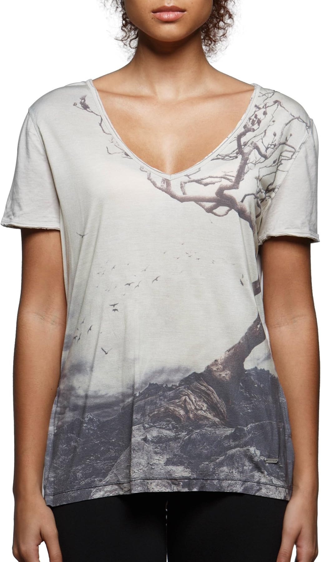 TITIKA Women’s Yoga Casual Cool Tee Unique Patchwork Detailing Sets it a Apart (X-Small, Dusk)