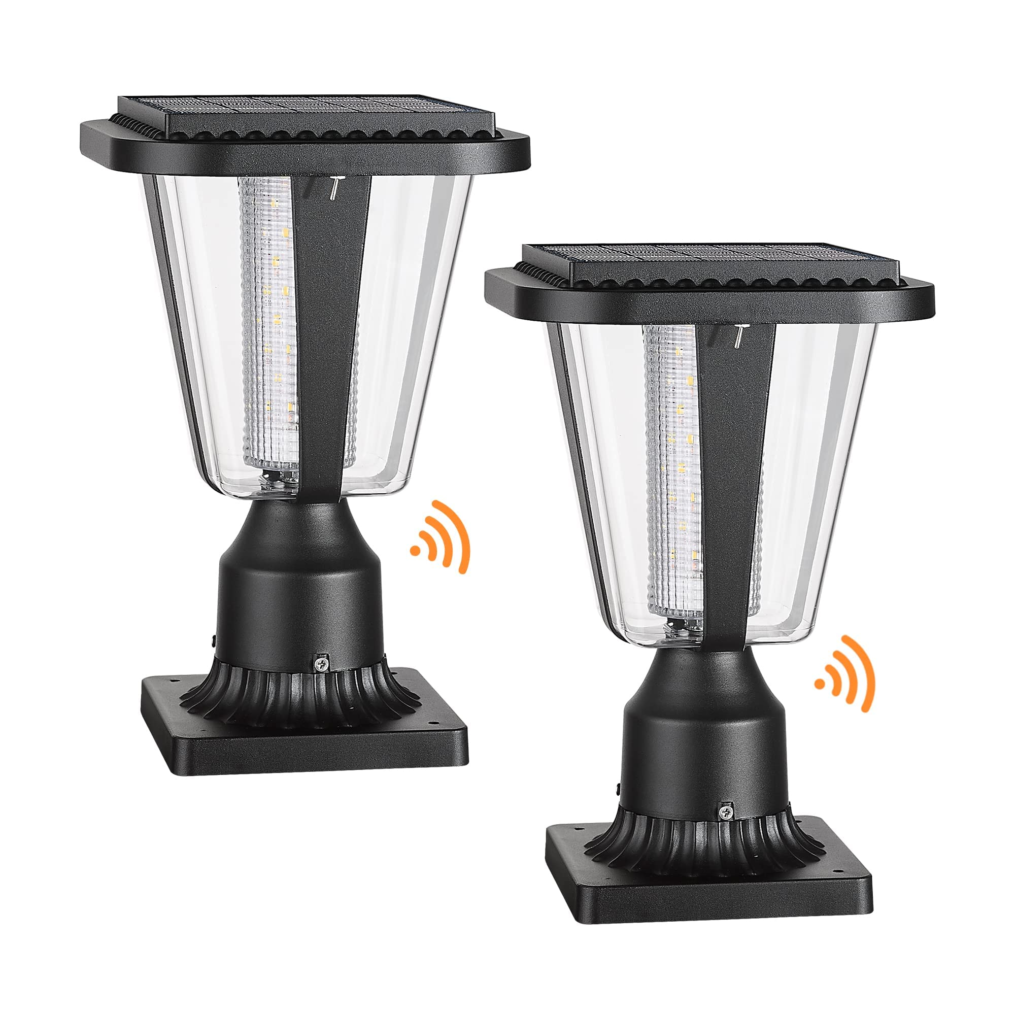 Photo 1 of Lovus 2Pack Solar Post Light Fixture, Two Mounting Ways, Pole/Pier Mount 6000k Outdoor Solar Post Lamp Dusk to Dawn for Patio, Garden white light-2pack