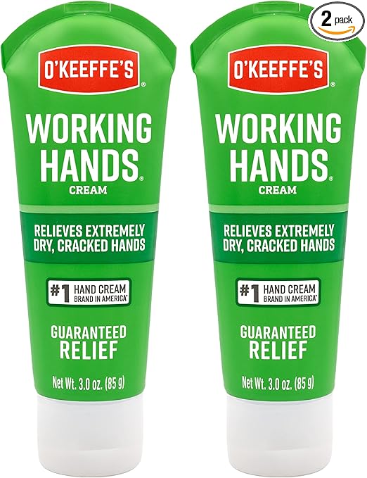 O'Keeffe's Working Hands Hand Cream; Relieves and Repairs Extremely Dry Hands; 3 oz Tube; (Pack of 2) O'Keeffe's Working Hands Hand Cream; Relieves and Repairs Extremely Dry Hands; 3 oz Tube; (Pack of 2)