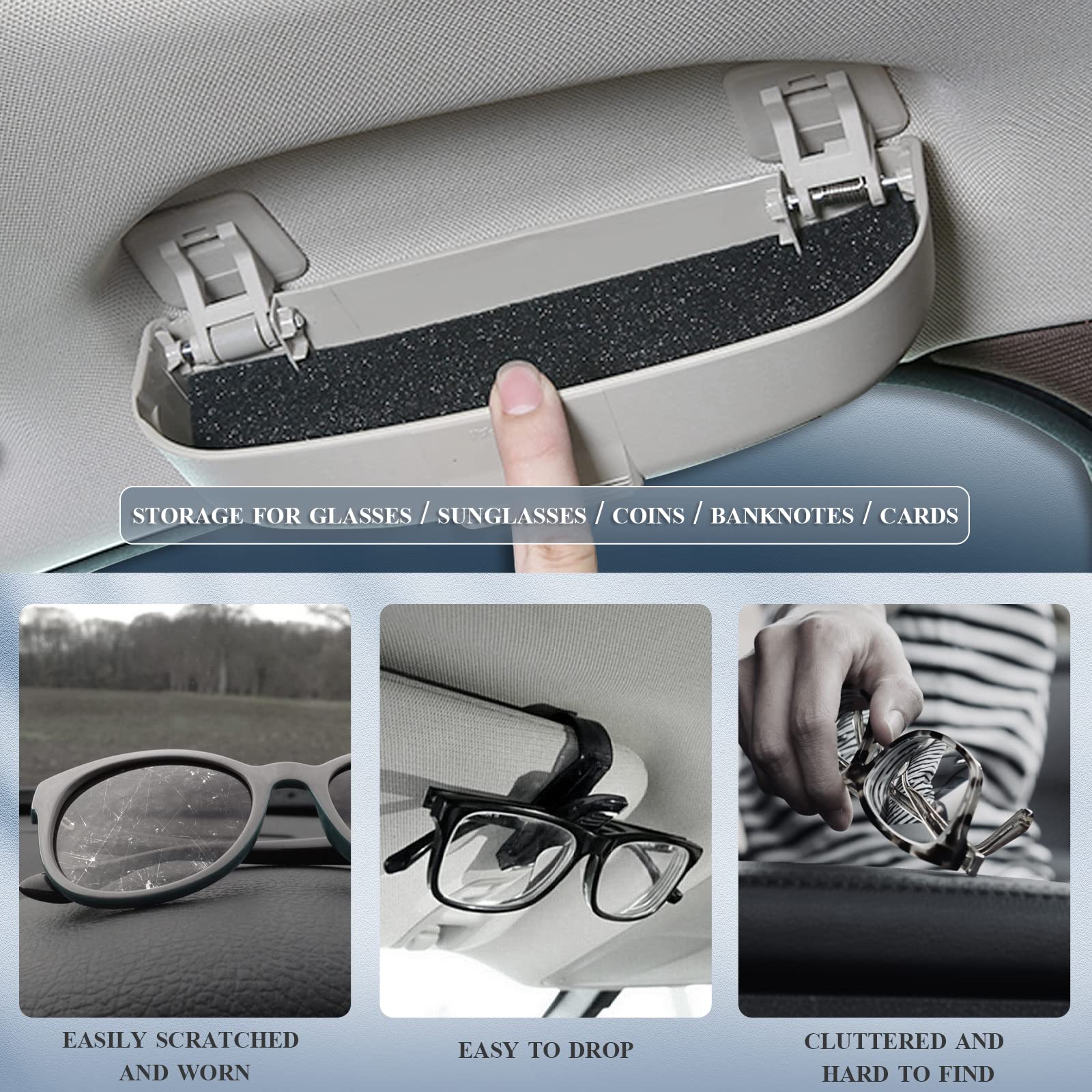 Porta Occhiali Per Jeep Renegade 2015-2024 - Grigio, Montaggio Sul Parasole - Foto 6