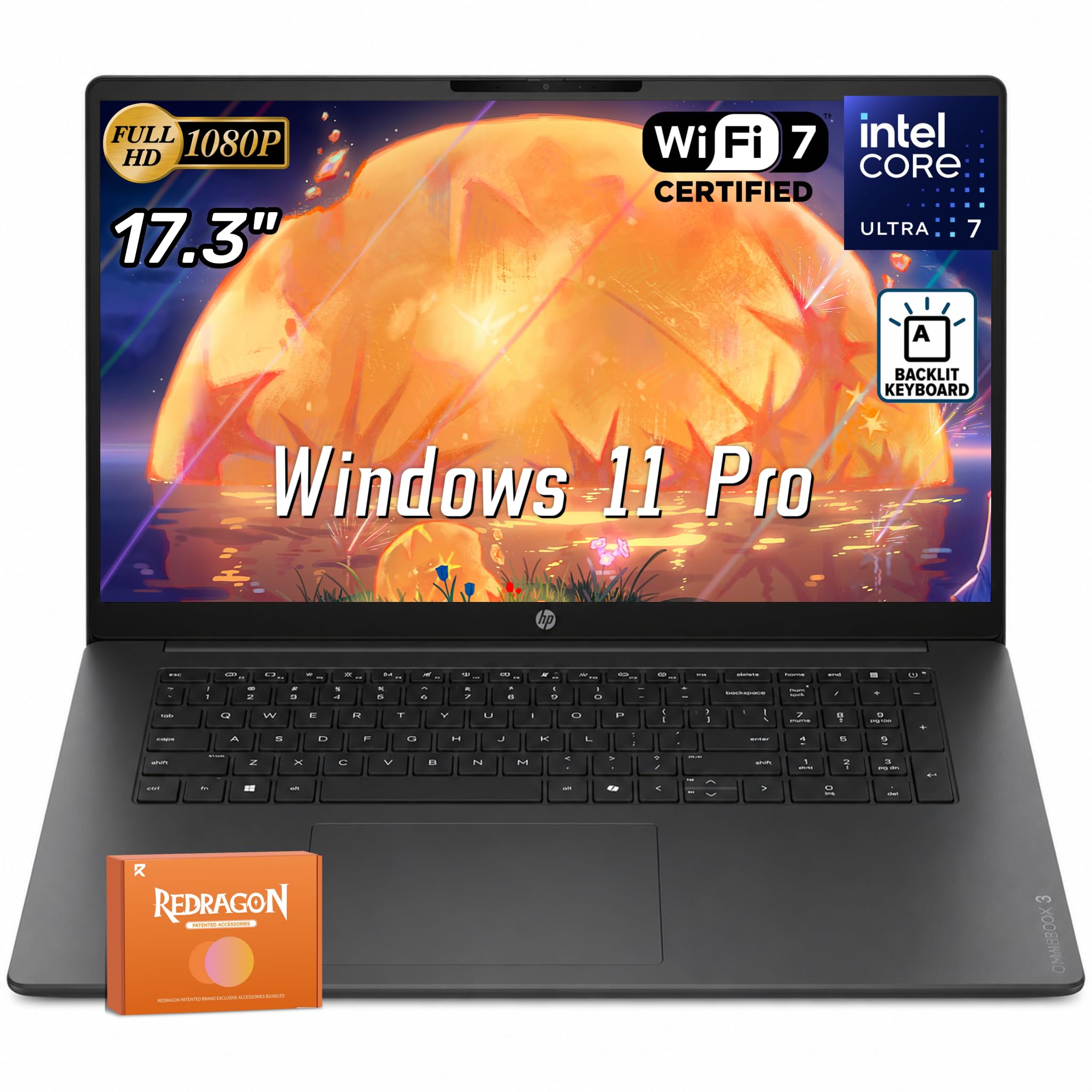 HP OmniBook 3 17.3 inch FHD Laptop 2026, 32GB DDR5, 1TB SSD