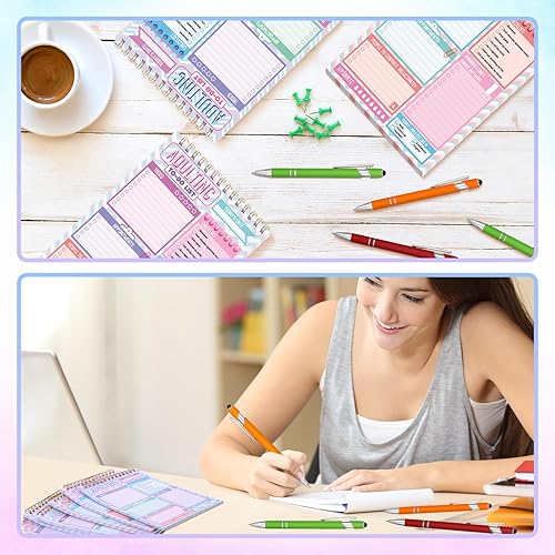 Miniatura 6 de Honoson Juego de 12 bloc de notas para adultos con bolígrafos de 30 páginas cada uno, planificador diario de 5.2 x 7.8 pulgadas, cuaderno de notas