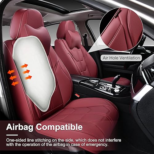Miniatura 6 de Fundas de asiento delantero, fundas universales de asiento para automóviles, 2 piezas, protectores de asiento de automóvil de cuero sintético