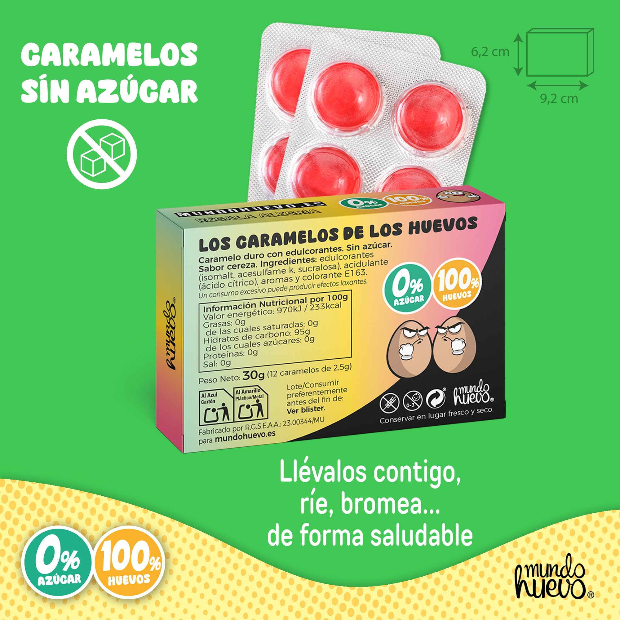 HUEVOPROFENO Caramelos de Broma sin azúcar 12 uds Caja Regalo Divertido