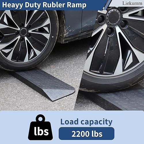 Miniatura 2 de LIEKUMM Rampas de umbral de elevación de 35 pulgadas para puertas, rampa de umbral de puerta de capacidad de 1700 libras, reductor de tira de