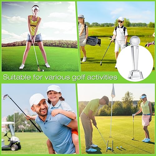 Miniatura 5 de 8 trofeos de golf de cristal con caja de regalo de 9.1 x 2.8 pulgadas, gran trofeo de golf, copa de trofeo premio campeón para adultos y niños, mesa