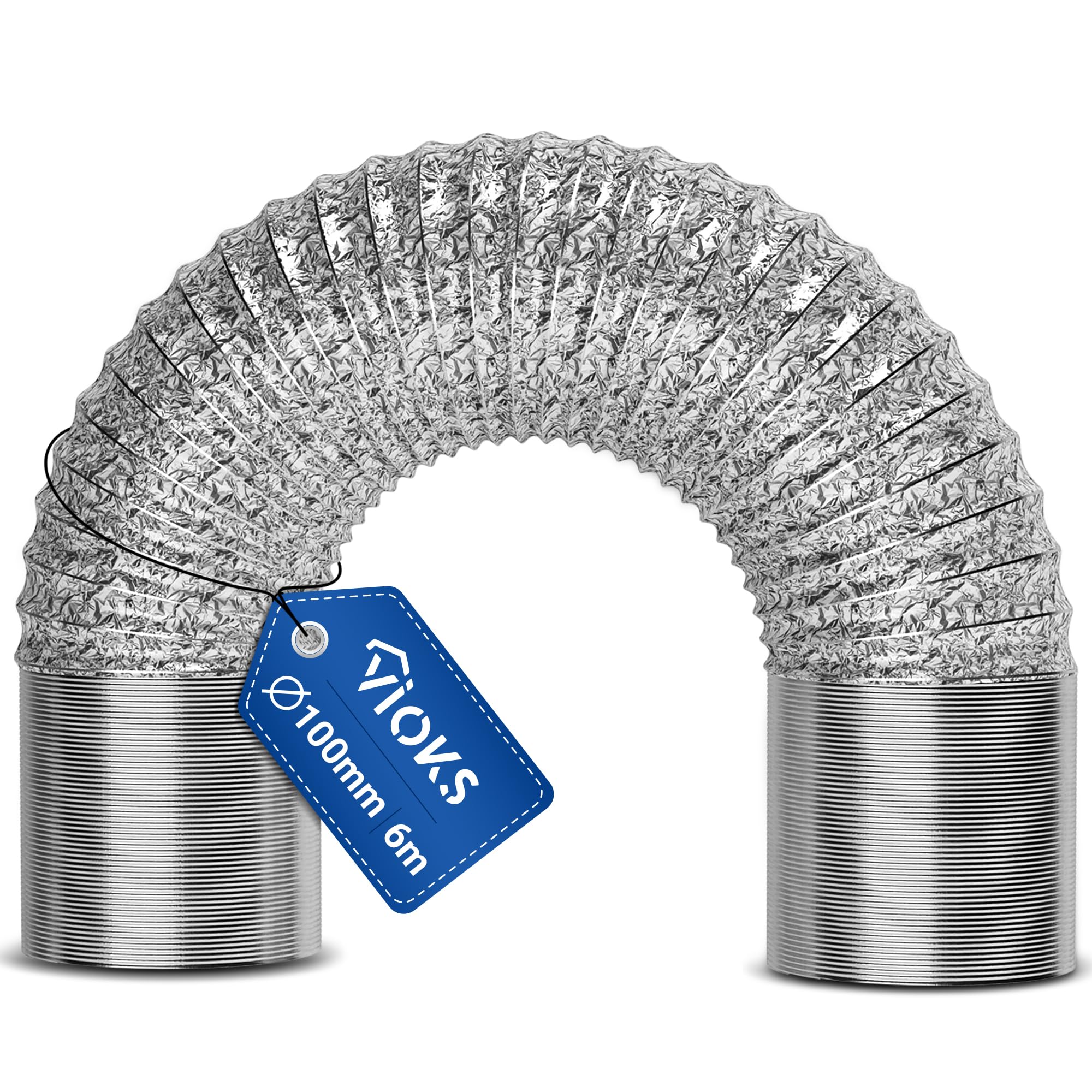 Vioks 100Err 6 Metre Exhaust Hose 100 Mm For 100 Err Ducting Systems - Universal Exhaust Pipe Cooker Hood Exhaust Hose Air Conditioner 100 Mm Hose Dryer Exhaust Hose Hose For Air Conditioning